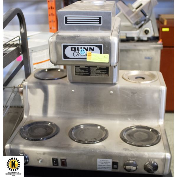 BUNN-O-MATIC COMMERCIAL COFFEE BREWER W/ 5 WARMING