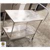 Image 1 : 2-TIER STAINLESS STEEL CART W/ RAISED HANDLE
