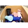 Image 1 : BOX OF PLASTIC CUPS, MUGS, AND JUGS