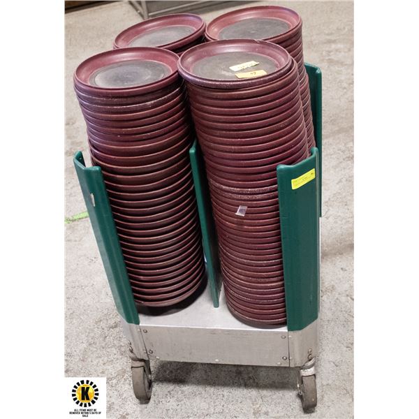 CART W/ STACKED PLATES