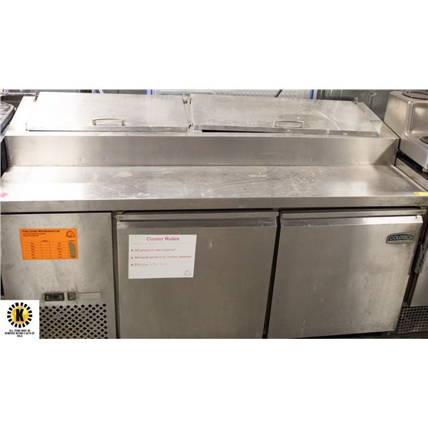 COLDTECH 70" STAINLESS STEEL 2-DOOR PIZZA PREP