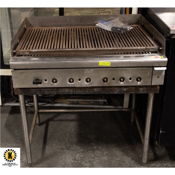 QUEST CHARBROILER ON EQUIPMENT STAND