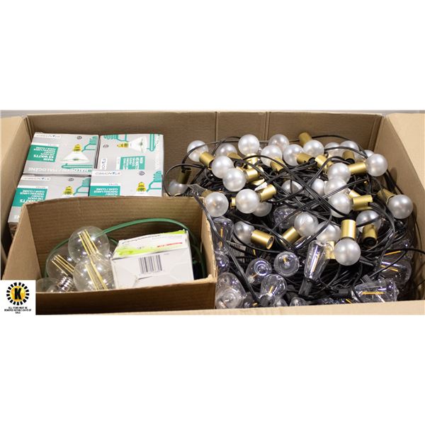 BOX OF ASSORTED LIGHT BULBS