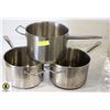 Image 1 : THREE  8 QUART HEAVY DUTY SAUCE PANS