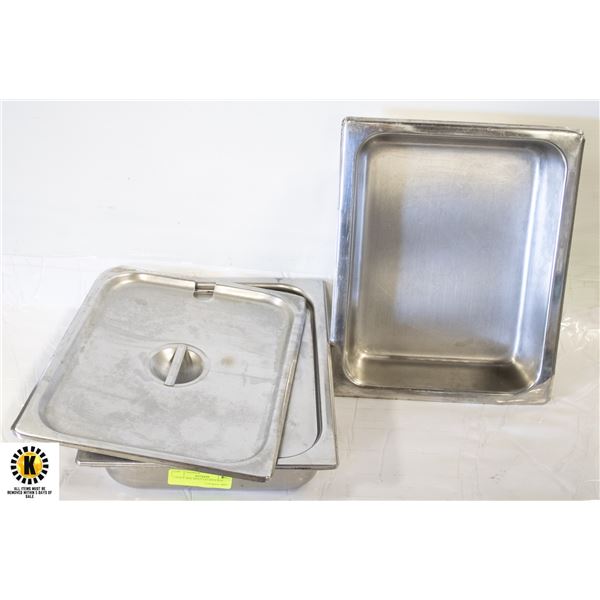 2 HALF SIZE DEEP STEAM PANS
