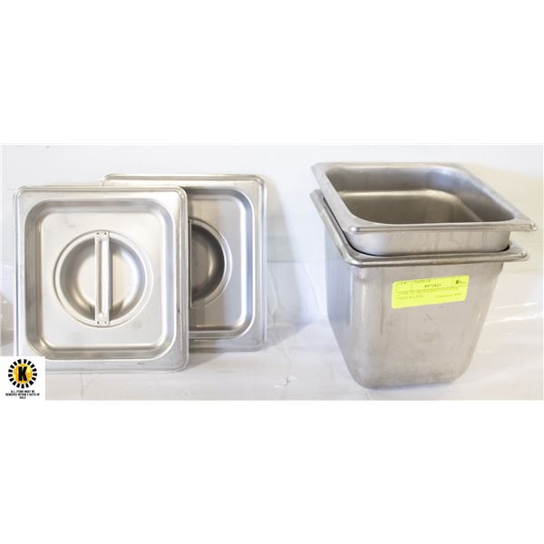 2 1/6TH DEEP CHAFING PANS W/ LIDS