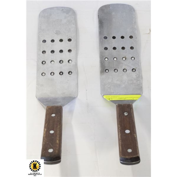 2 PERFORATED STEEL TURNERS 14"