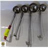 Image 1 : THREE  2OZ LADLES AND ONE  4OZ LADLE