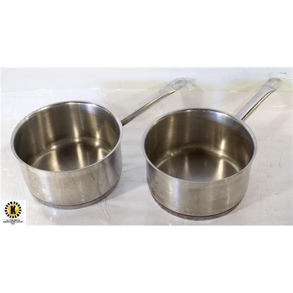 TWO  4 QUART HEAVY DUTY SAUCE PANS
