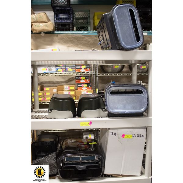 HAND DRYERS, PAPER ROLL HOLDERS, AND SANITIZERS