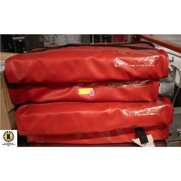 LOT OF 4 FAUX LEATHER PIZZA DELIVERY BAGS