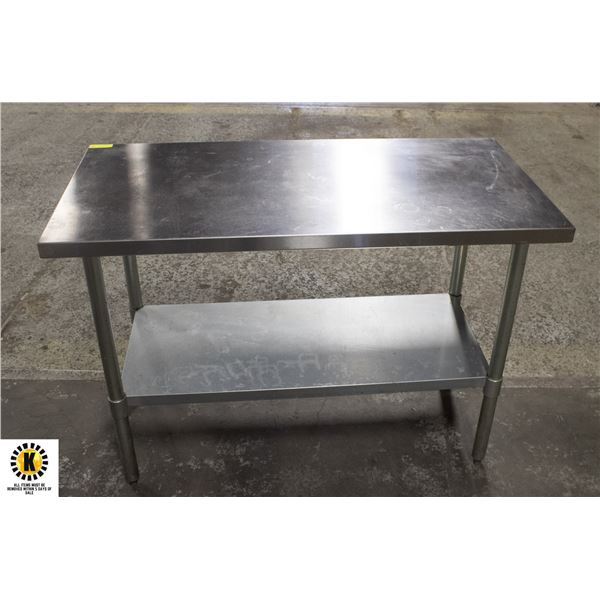 48" STAINLESS STEEL WORK TABLE W/ UNDER SHELF
