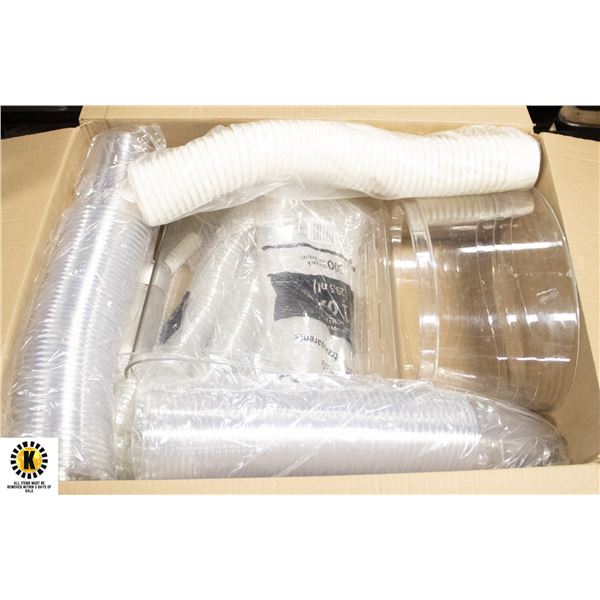 BOX OF ASSORTED PLASTIC CUPS AND CONTAINERS