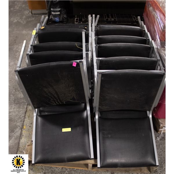 12 PADDED METAL CHAIRS
