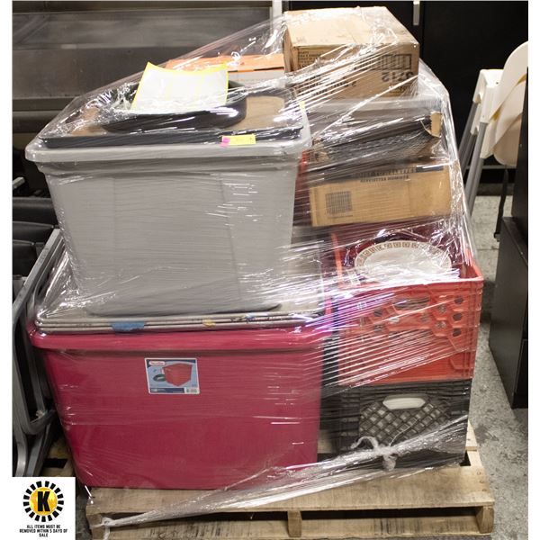 PALLET OF ASSORTED GLASSWARE AND PLATES