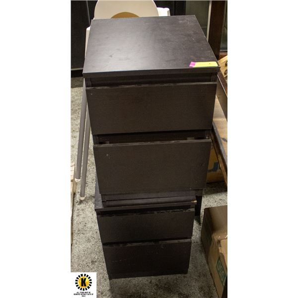 TWO NIGHT STANDS W/ 2 DRAWERS EACH