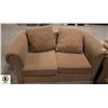 Image 1 : BROWN WAFFLE PATTERN LOVESEAT