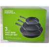 Image 1 : 3 PIECE CAST IRON SKILLET SET - NEW IN BOX