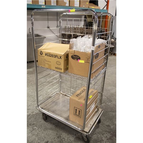 CHROME 4 WHEEL WAREHOUSE CART