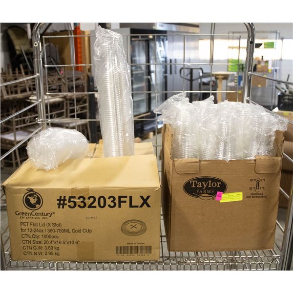 LOT OF 600 CLEAR 16 OZ PLASTIC GLASSES & 750 CLEAR