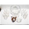 Image 1 : GLASS PUNCH BOWL WITH 12 CUPS