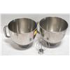 Image 1 : 2 KITCHEN AID STAINLESS STEEL MIXING BOWLS AND NEW