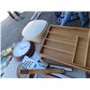 Image 2 : Kitchen Cutlery, Tray, Pots with Lids & More 