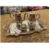 Image 2 : Silver Plated Tea Service : Tray , Tea , Coffee Pots , Cream & Covered