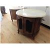 Image 2 : 2 End Tables with Marble Tops 23'' H x 25'' W 