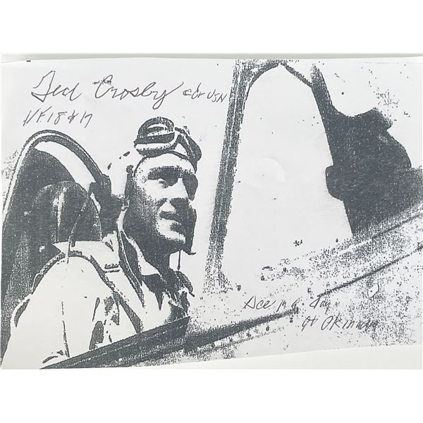 Fighter ace Ted Crosby signed photo