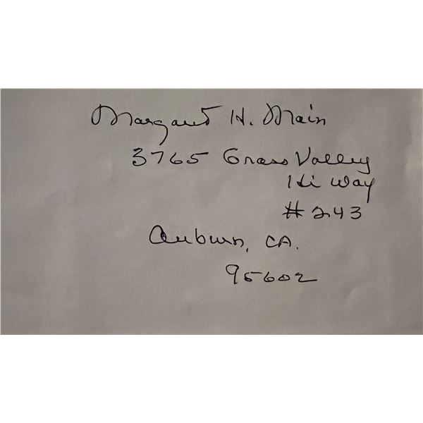 Margaret Huntley Main original signature