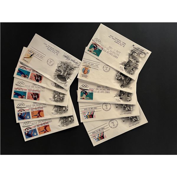 Lot of 10 assorted Olympic FDC's