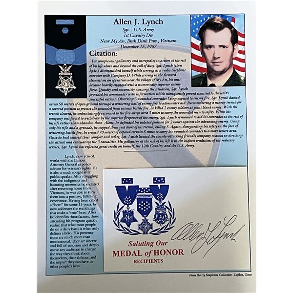 US Army Allen Lynch signed commemorative card