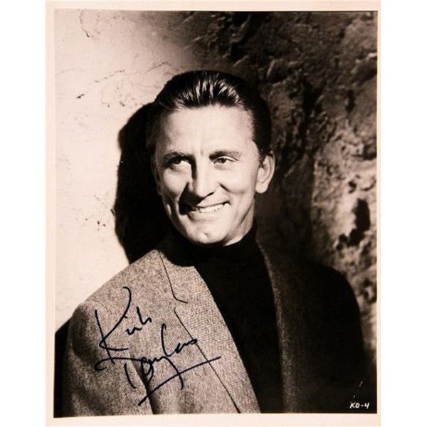 Kirk Douglas signed portrait photo
