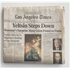 Image 1 : Los Angeles Times 2000 newspaper announcing Russias Boris Yeltsin stepping down