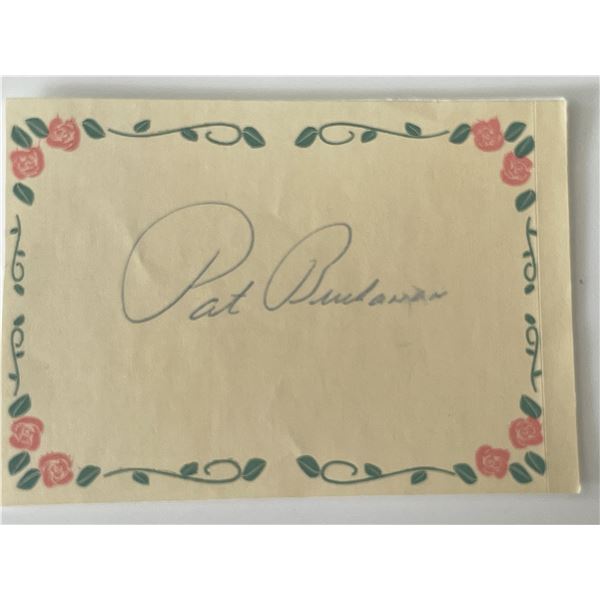 Politician Pat Buchanan autograph note