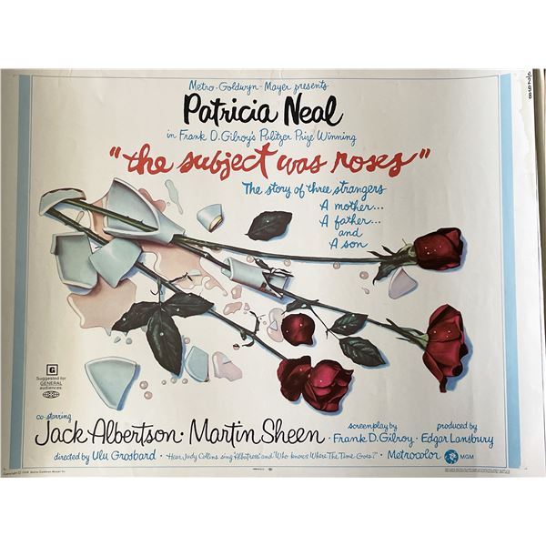 The Subject Was Roses 1968 vintage movie poster