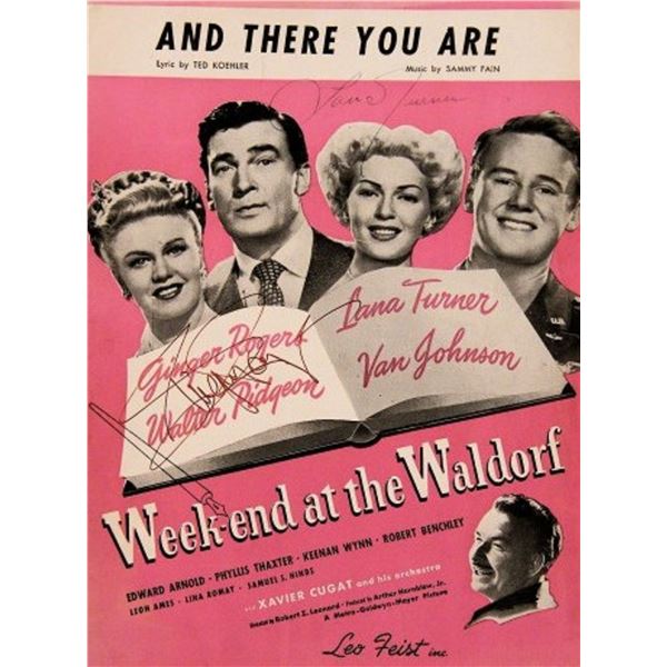 Lana Turner and Ginger Rogers signed sheet music