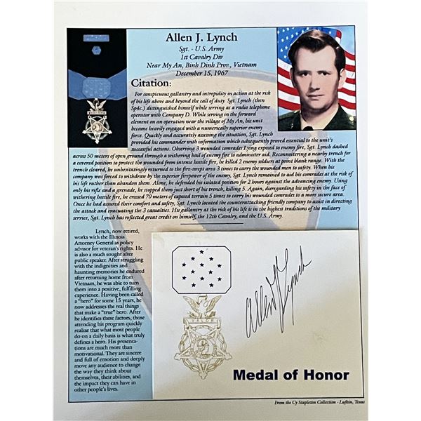 US Army Allen Lynch signed commemorative card