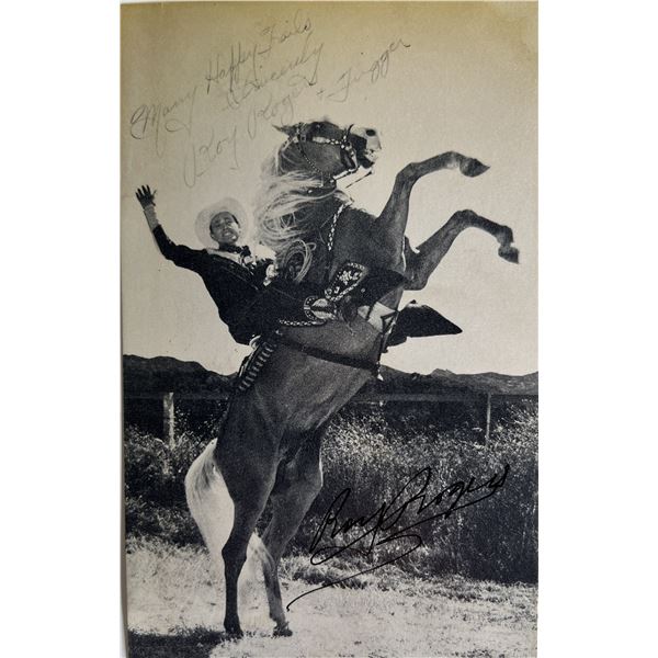 Roy Rogers signed postcard