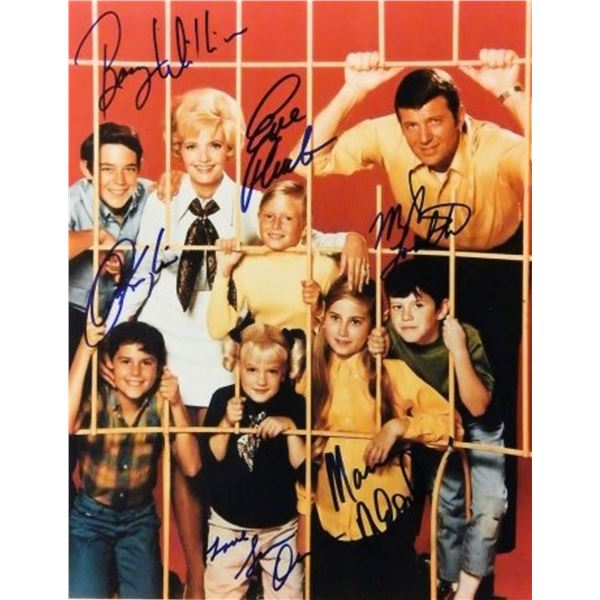 The Brady Bunch signed cast photo