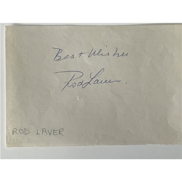 Tennis player Rod Laver autograph note