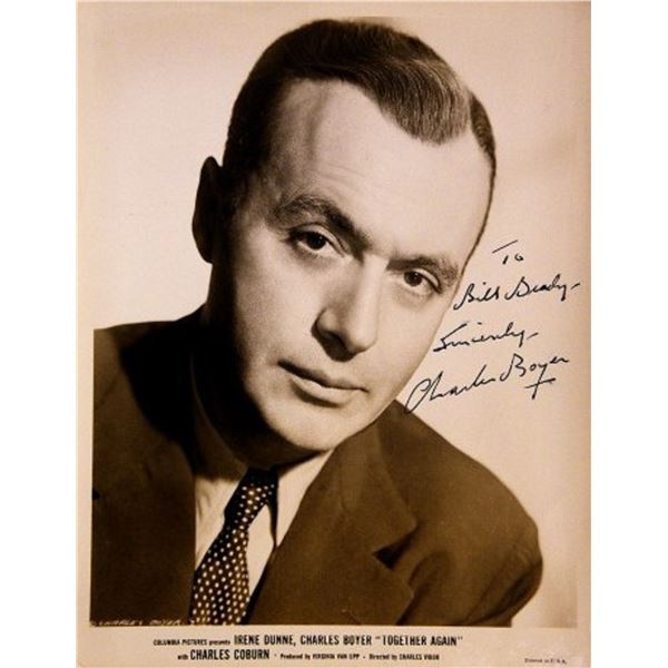 Charles Boyer signed portrait photo