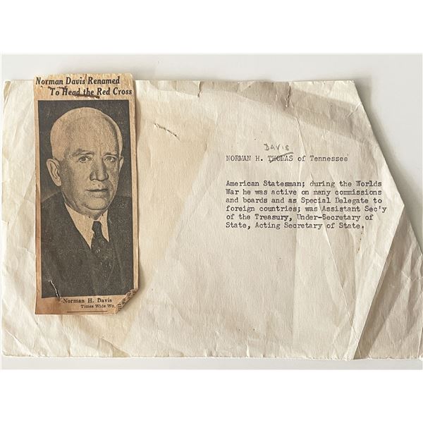 Norman H. Davis photo note