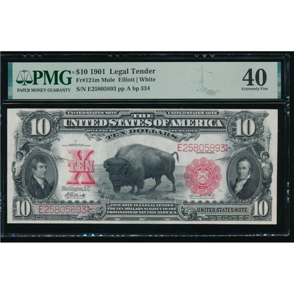 1901 $10 Bison Legal Tender Note PMG 40