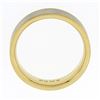 Image 6 : Men's Solid 18k Yellow Gold & Platinum 6mm Wide Brushed Finish Wedding Band Ring