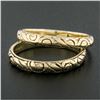 Image 2 : (2) Handmade 14K Gold Polished Repousse Work Domed Guard Stackable Band Rings
