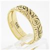 Image 7 : (2) Handmade 14K Gold Polished Repousse Work Domed Guard Stackable Band Rings