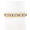 Image 1 : Vintage 18k Gold Channel Princess Diamond Hand Engraved Sides Eternity Band Ring