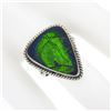 Image 3 : Vintage Handmade Sterling Silver Ammolite Solitaire Cocktail Right Hand Ring
